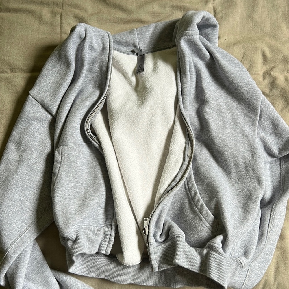 Skims cotton fleece zip up (xs)
